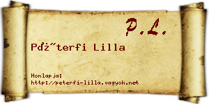 Péterfi Lilla névjegykártya