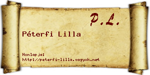 Péterfi Lilla névjegykártya
